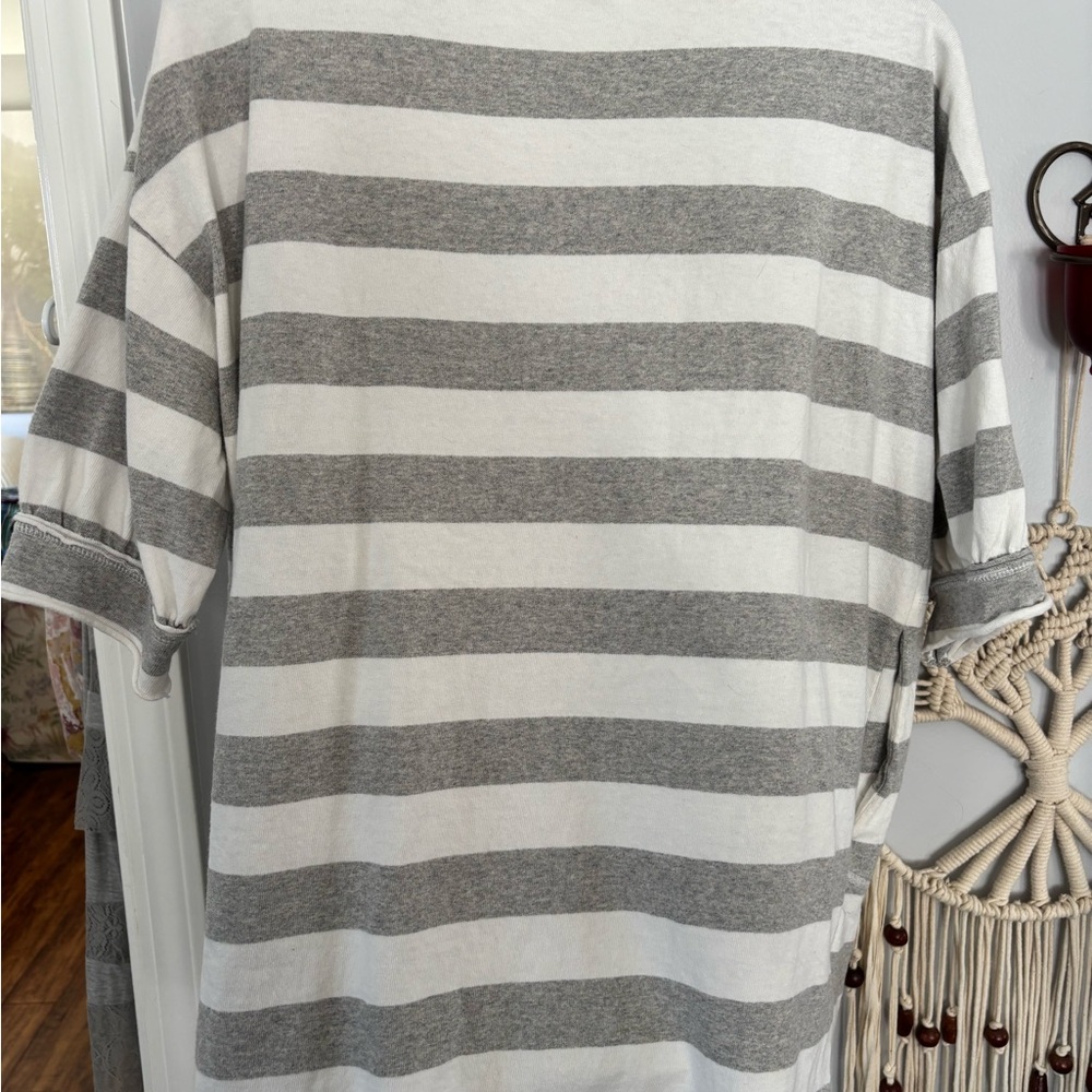 EASEL striped gray/white top summer - Picture 2 of 5
